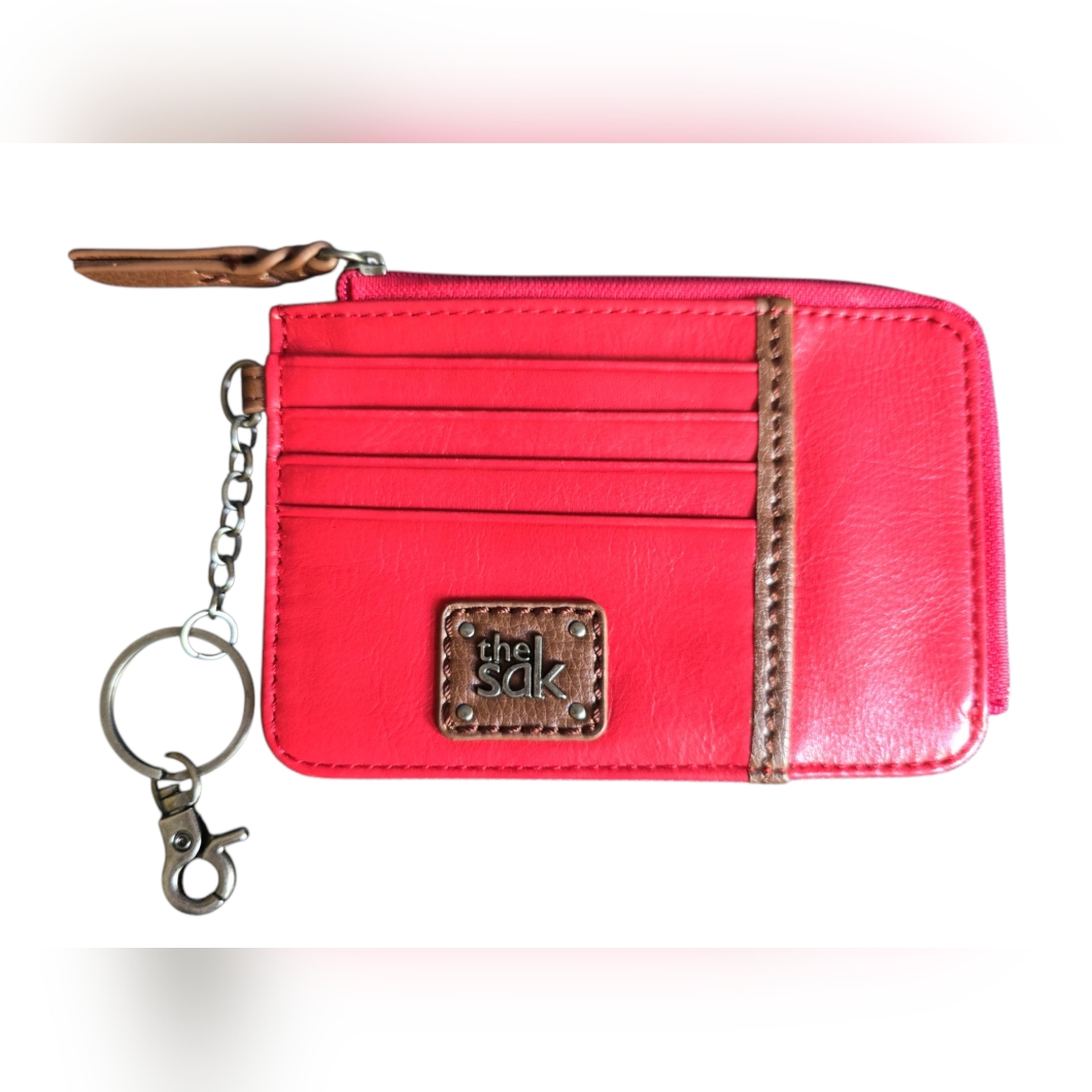Nwot The Sak Iris Card Wallet Red Leather
